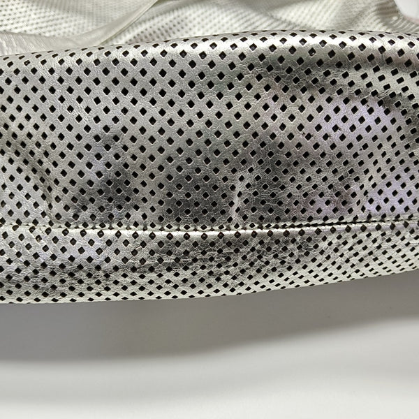 RODEO DRIVE Extra Large Calfskin Silver
