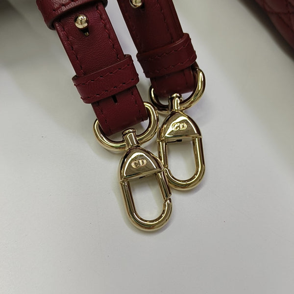 Lady Dior Small Cannage Lambskin Red