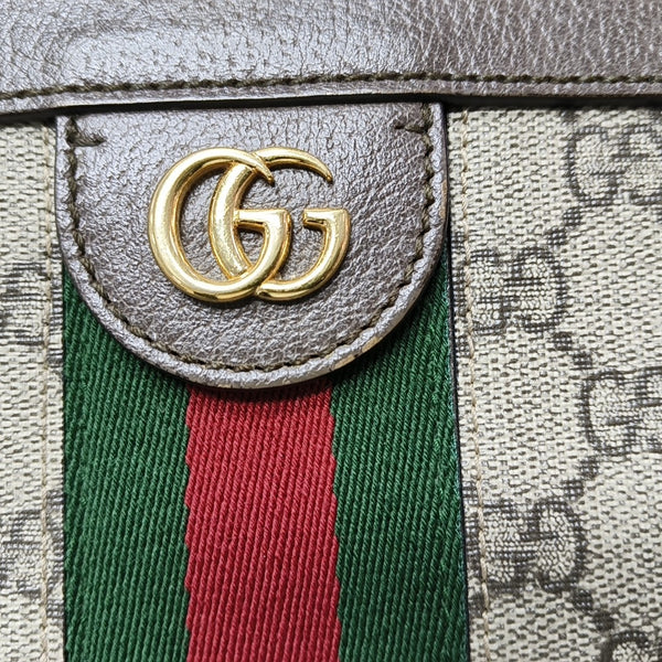 Ophidia Medium Monogram Coated Canvas Beige