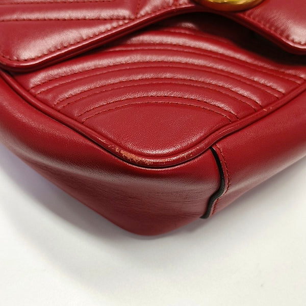 GG Marmont Medium Quilted Calfskin Red