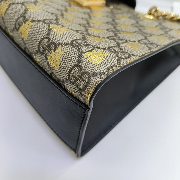 Padlock Small Monogram Coated Canvas Beige
