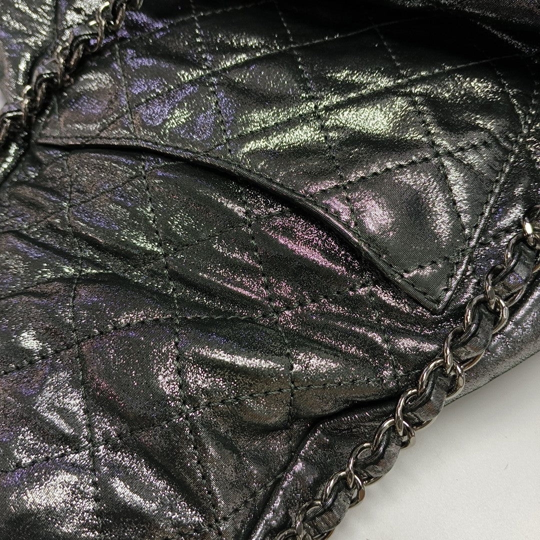 Quilted Calfskin Backpack Gray
