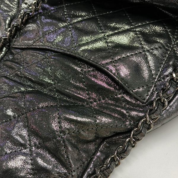 Quilted Calfskin Backpack Gray
