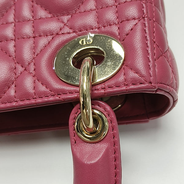 Lady Dior Mini Cannage Lambskin Red