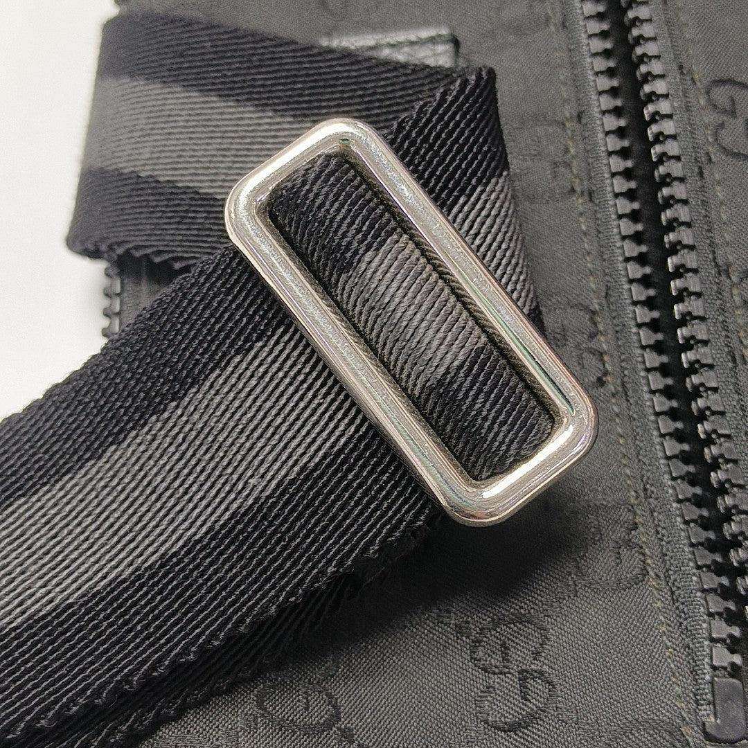 Monogram Nylon Shoulder Bag Black