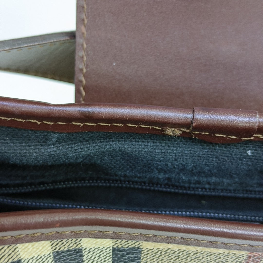 Coated Canvas Shoulder Bag Beige
