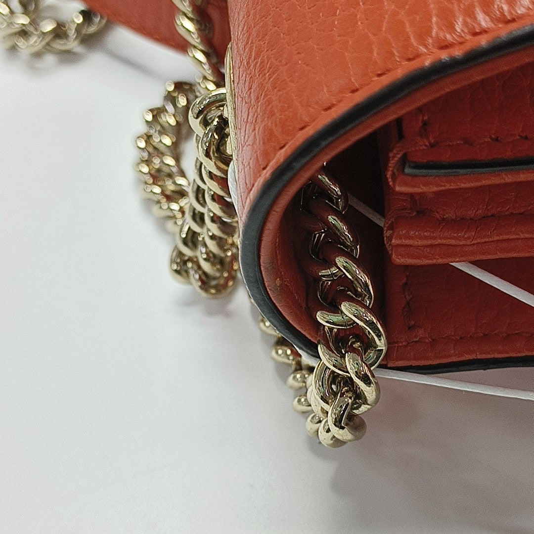 Interlocking G Small Calfskin Orange