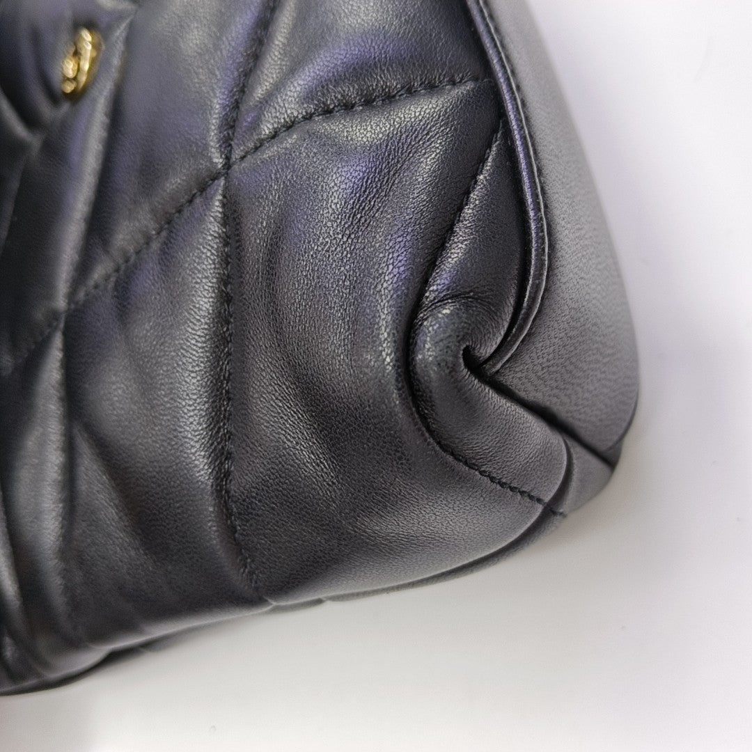 PUFFER Mini Chevron Lambskin Black