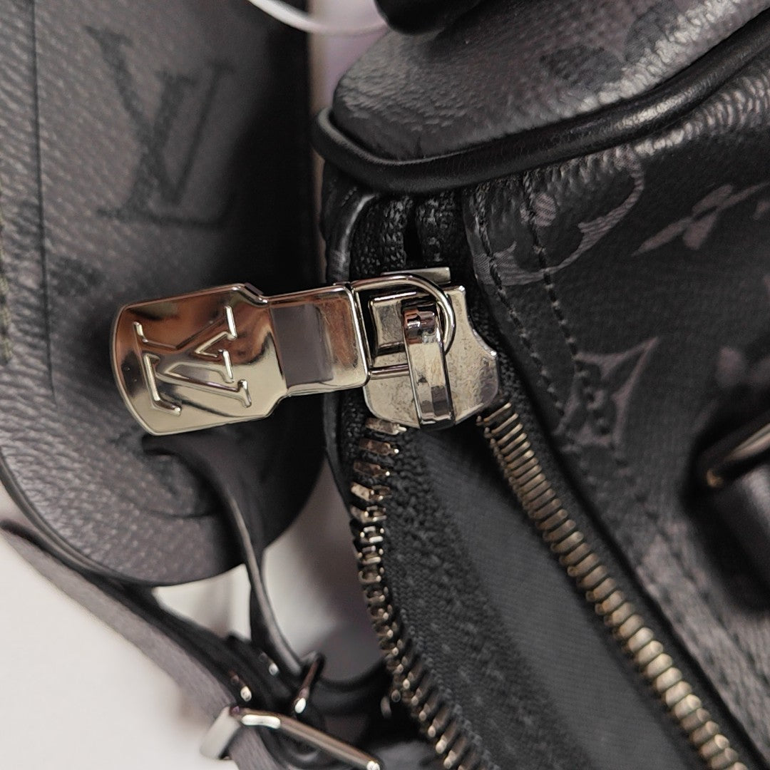 KEEPALL 25 Monogram Coated Canvas Black