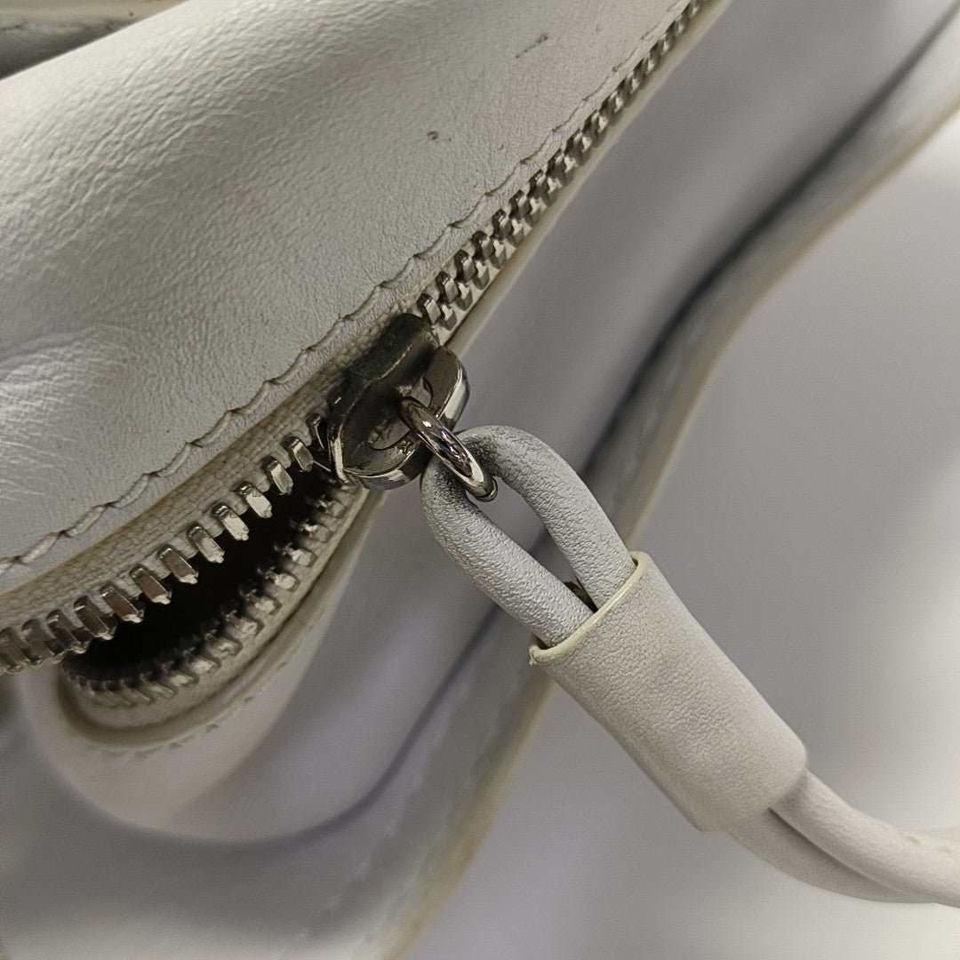 Quilted Calfskin Tote Bag White