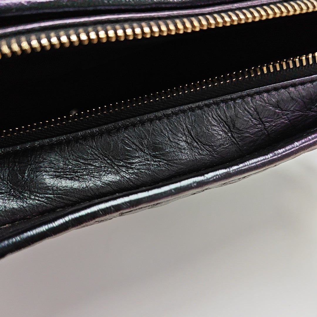 GABRIELLE Medium Quilted Calfskin Purple
