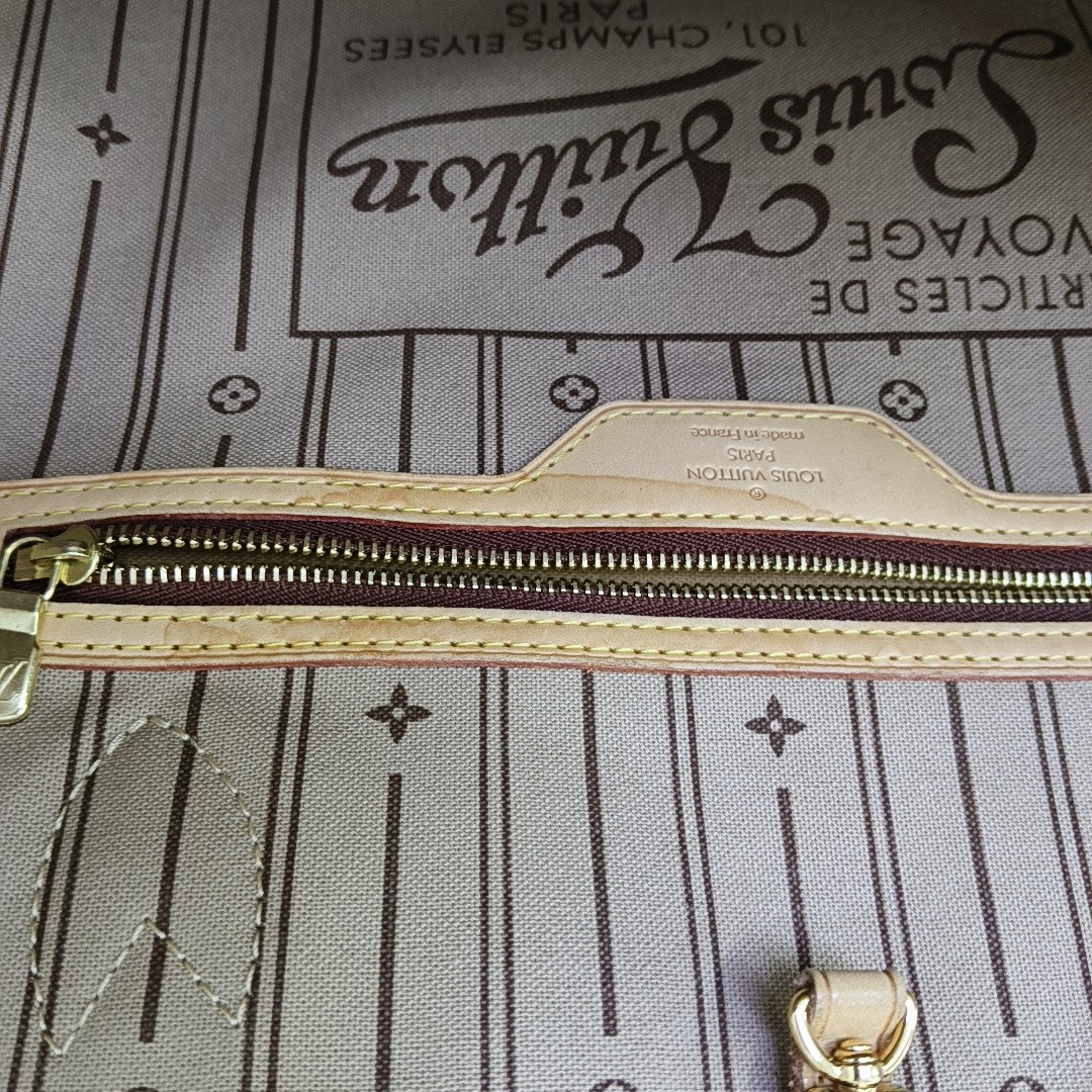 NEVERFULL GM Monogram Coated Canvas Brown