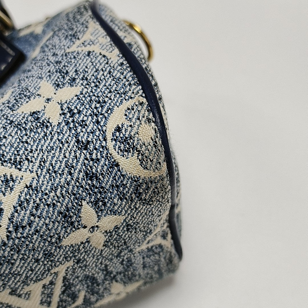 SPEEDY Nano Monogram Denim Blue