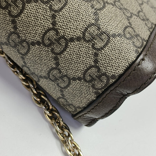 Ophidia Small Monogram Coated Canvas Beige