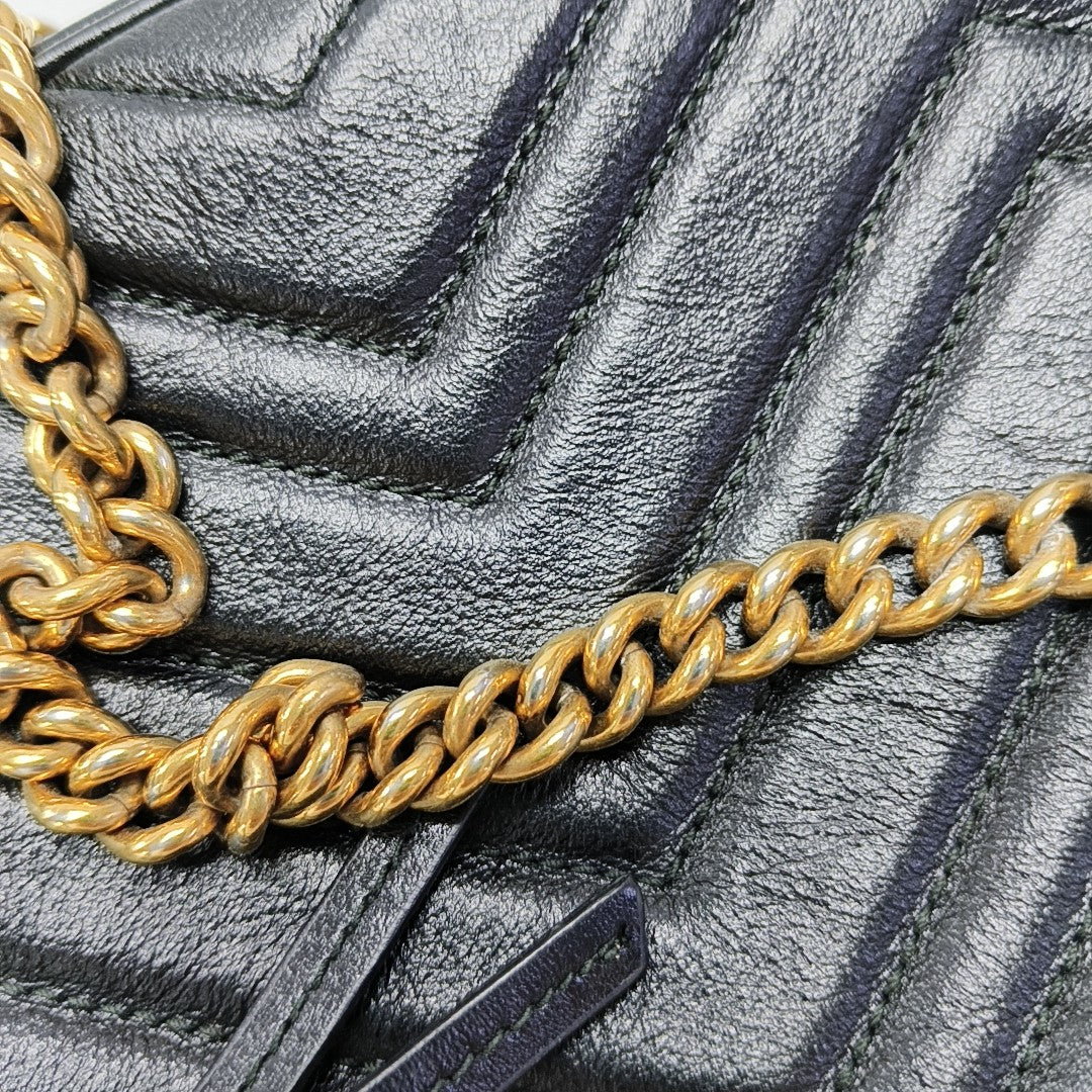 GG Marmont Mini Quilted Calfskin Black