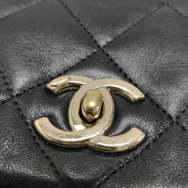 Quilted Calfskin Shoulder Bag Black