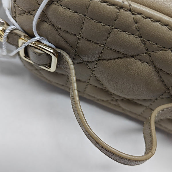 Lady Dior Super Mini Cannage Lambskin Beige