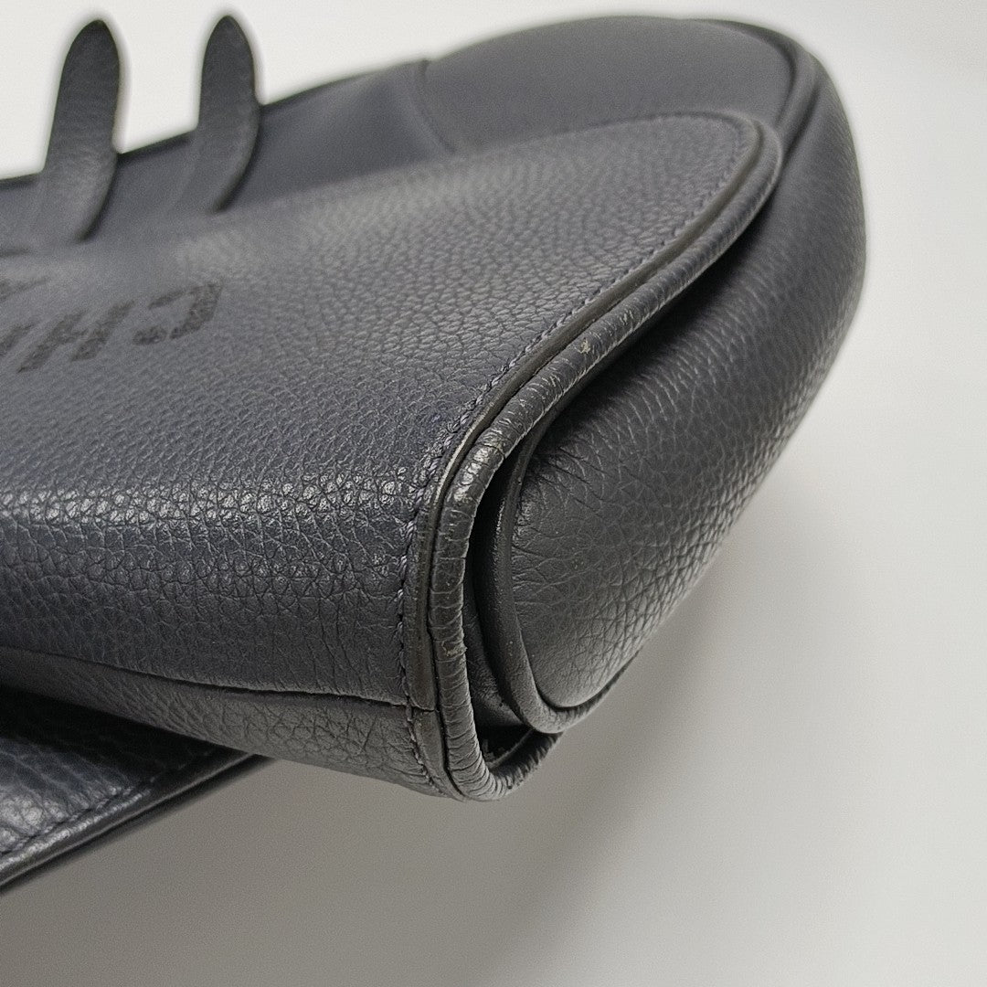 Saddle Medium Calfskin Gray