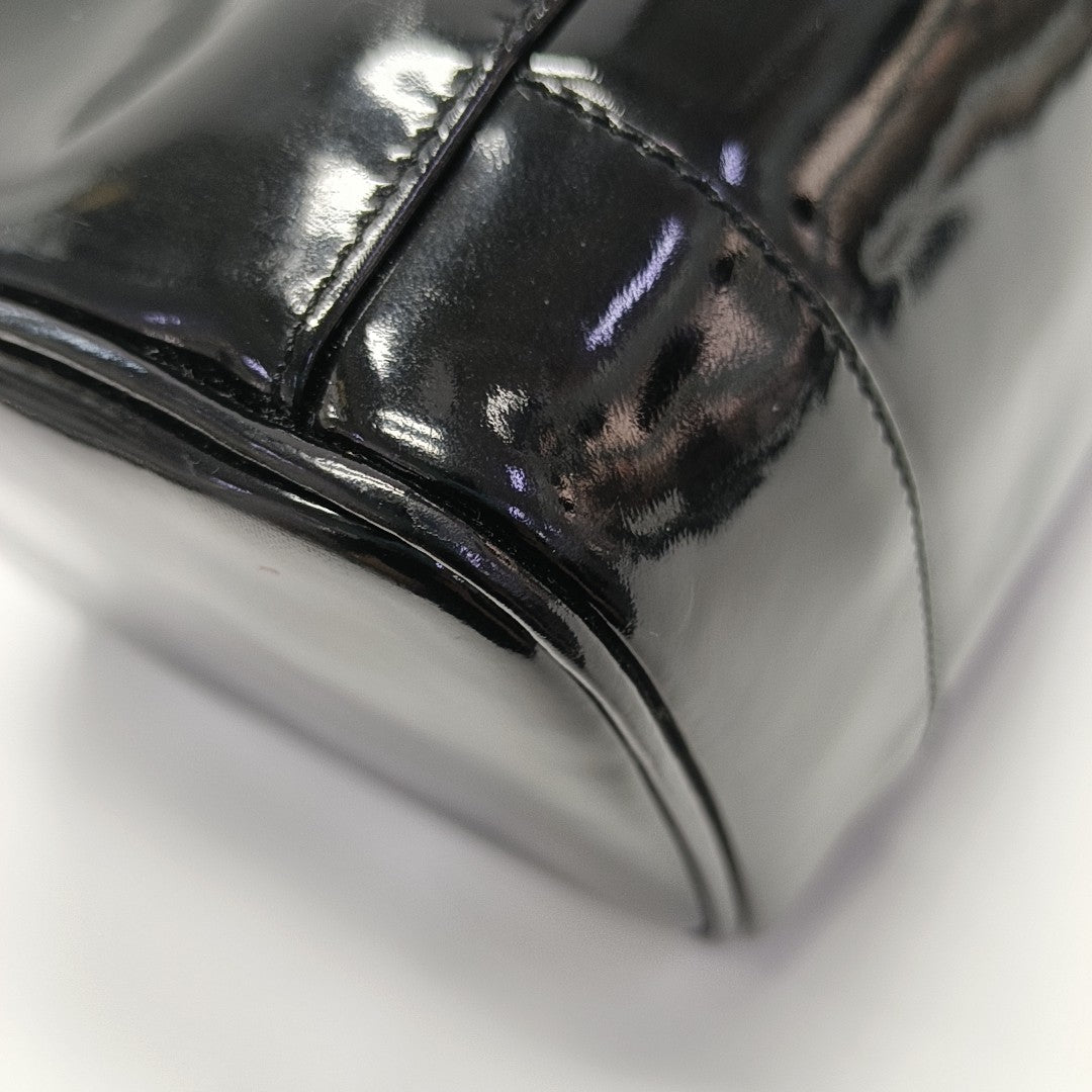 VINTAGE COSMETIC BAGS Patent Leather Black