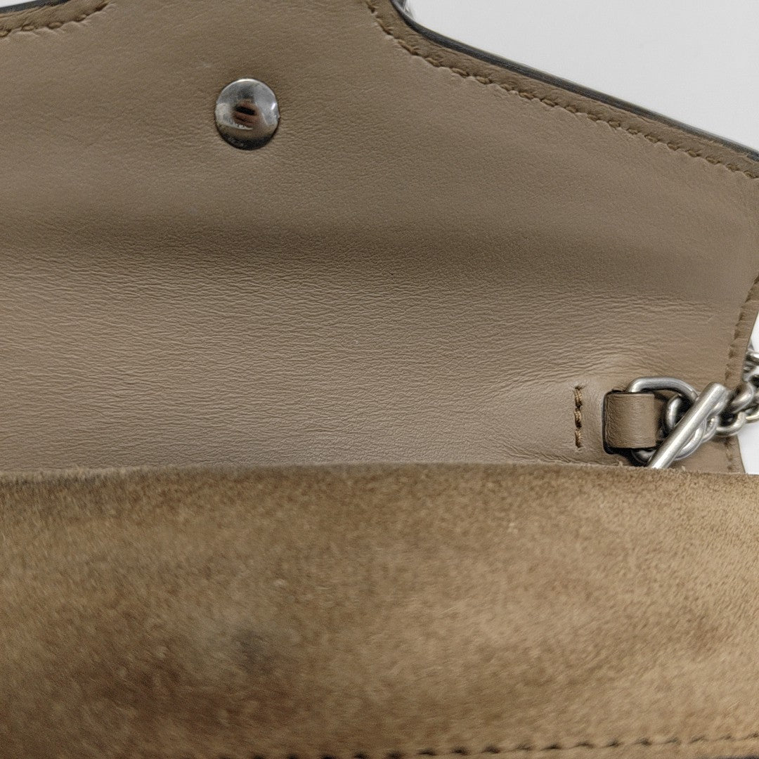 Dionysus Super Mini Monogram Coated Canvas Beige