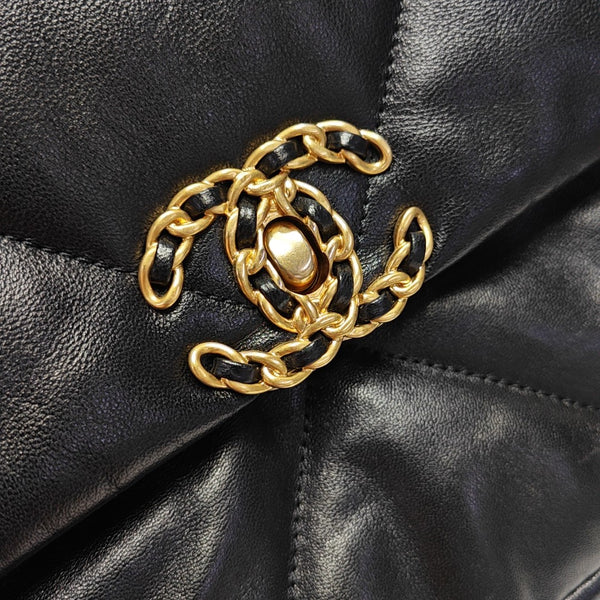 CHANEL 19 Large Quilted Lambskin Black