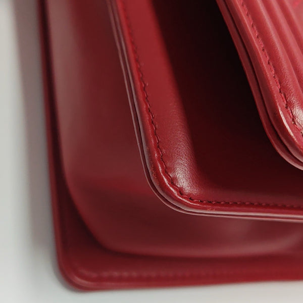 BOY CHANEL Large Quilted Calfskin Red
