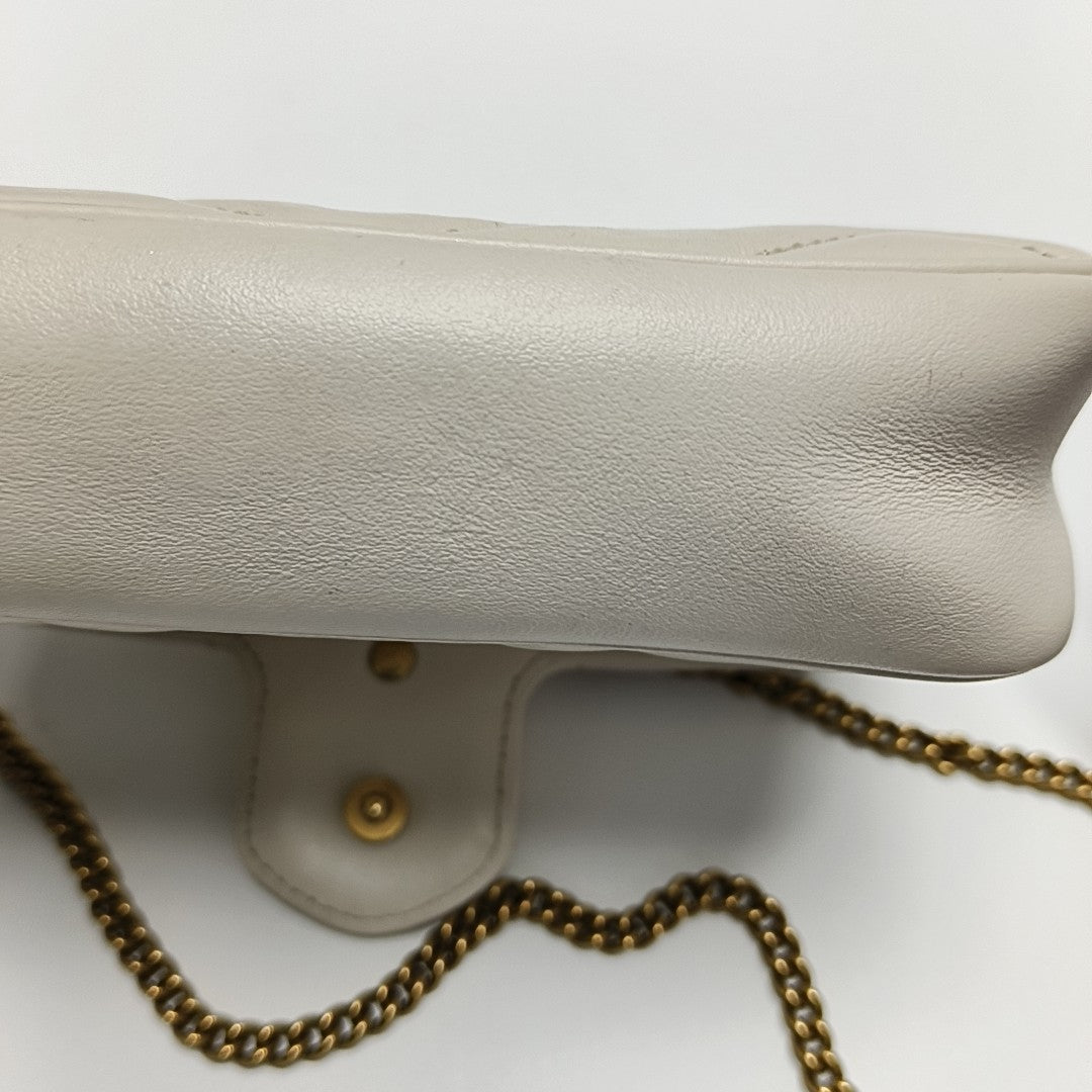 GG Marmont Mini Quilted Calfskin White