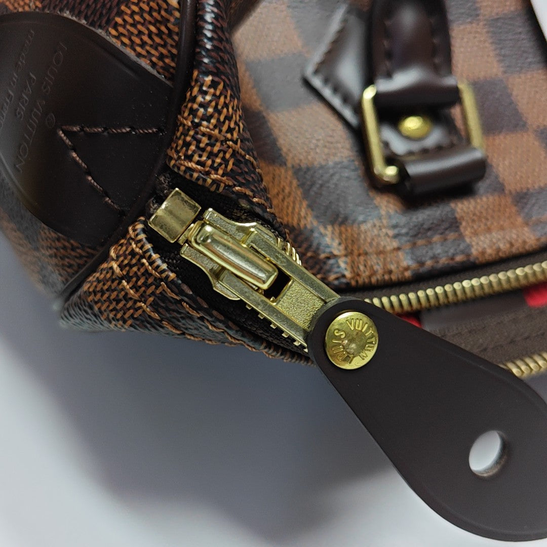 Authenticated pre-owned  SPEEDY 30 Damier Ebene Coated Canvas Brown - Top Handle Bag at Looply