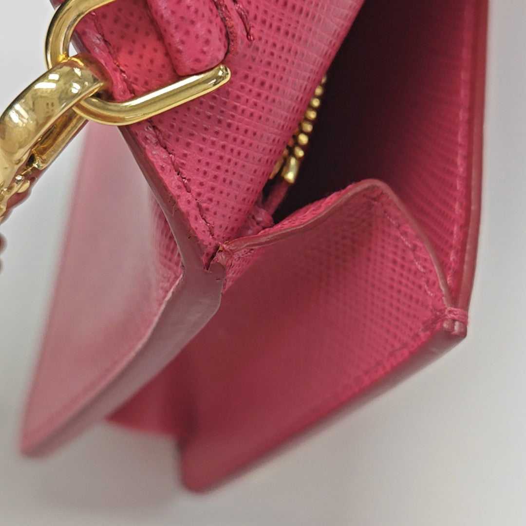 Saffiano Calfskin Shoulder Bag Red