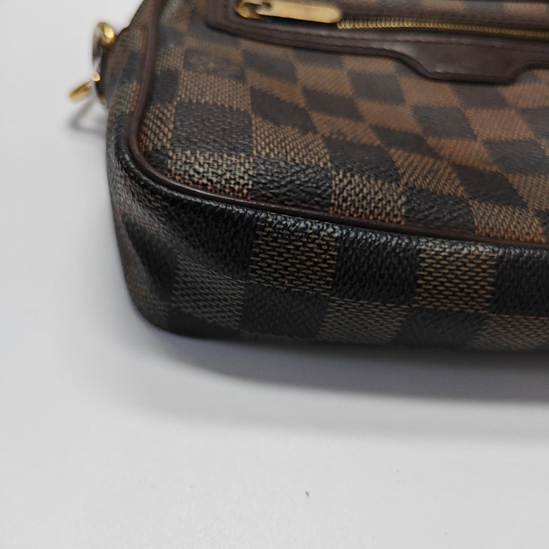 MACAO Damier Ebene Coated Canvas Brown