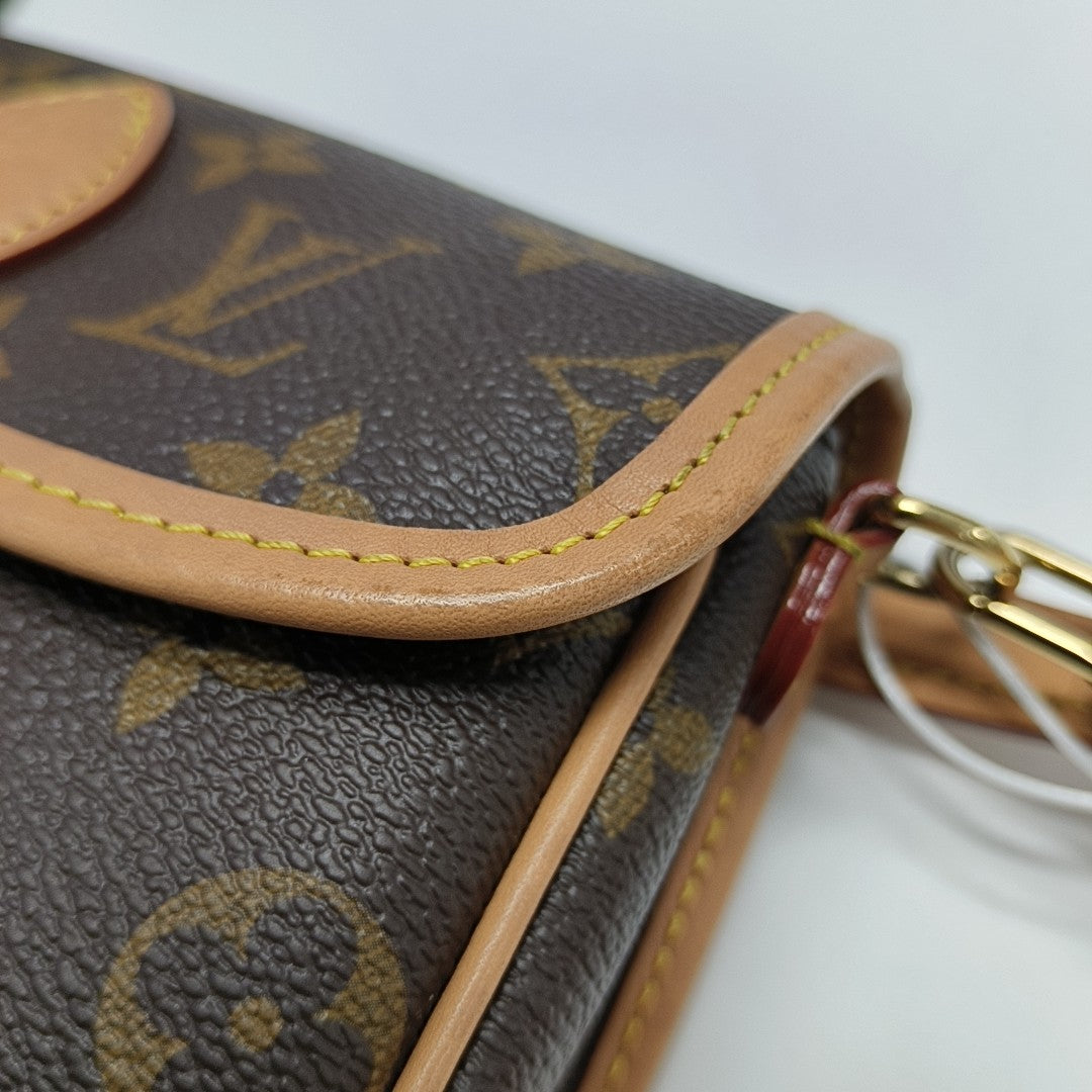 DIANE Nano Monogram Coated Canvas Brown