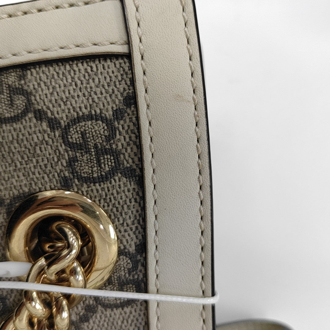 Padlock Small Monogram Coated Canvas Beige