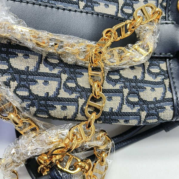 Oblique Canvas Backpack Small Blue