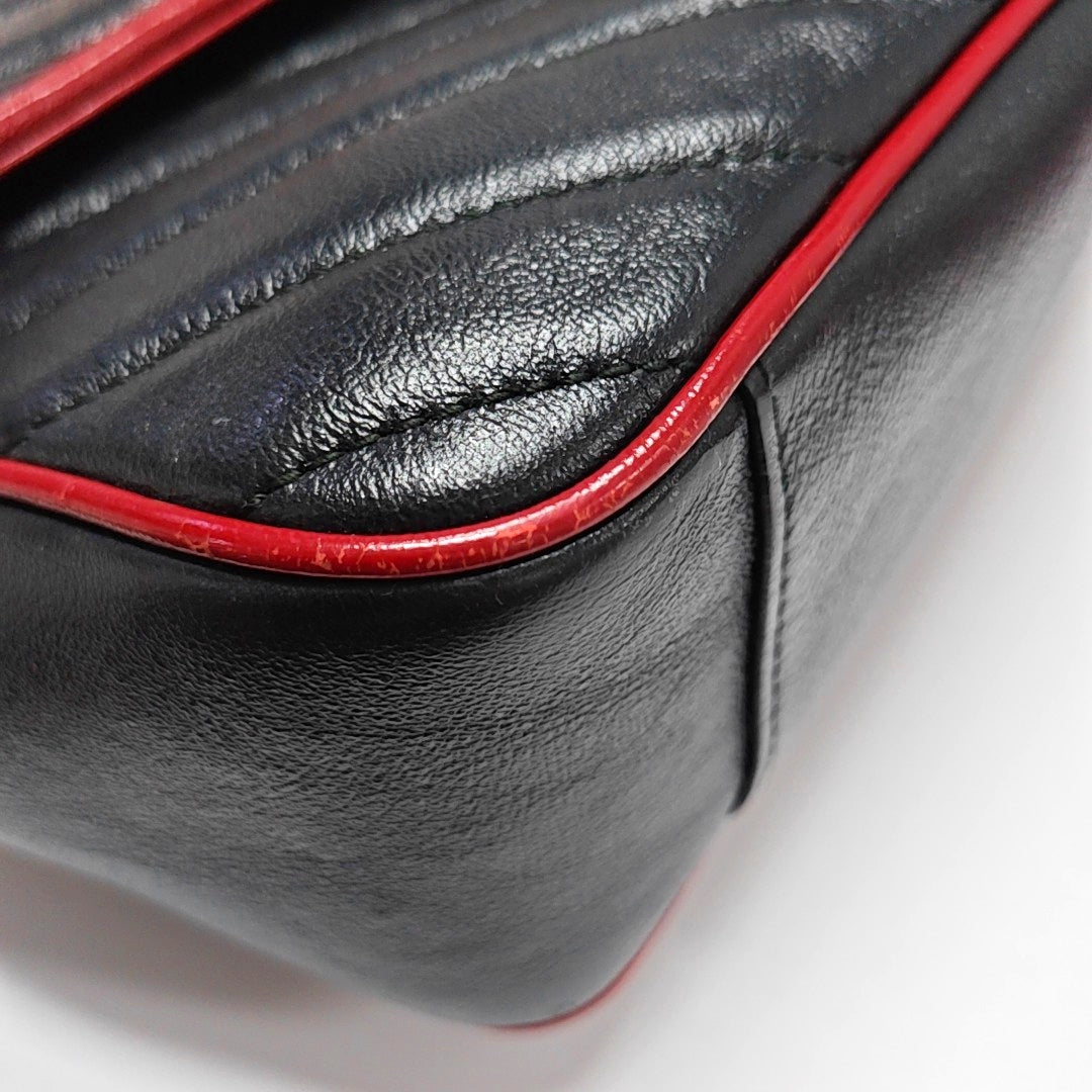 GG Marmont Medium Quilted Calfskin Black