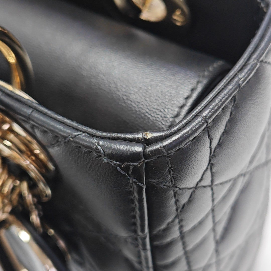 Lady Dior Small Cannage Calfskin Black