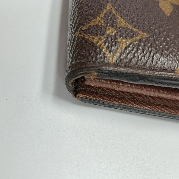 SARAH Monogram Coated Canvas Brown Wallet
