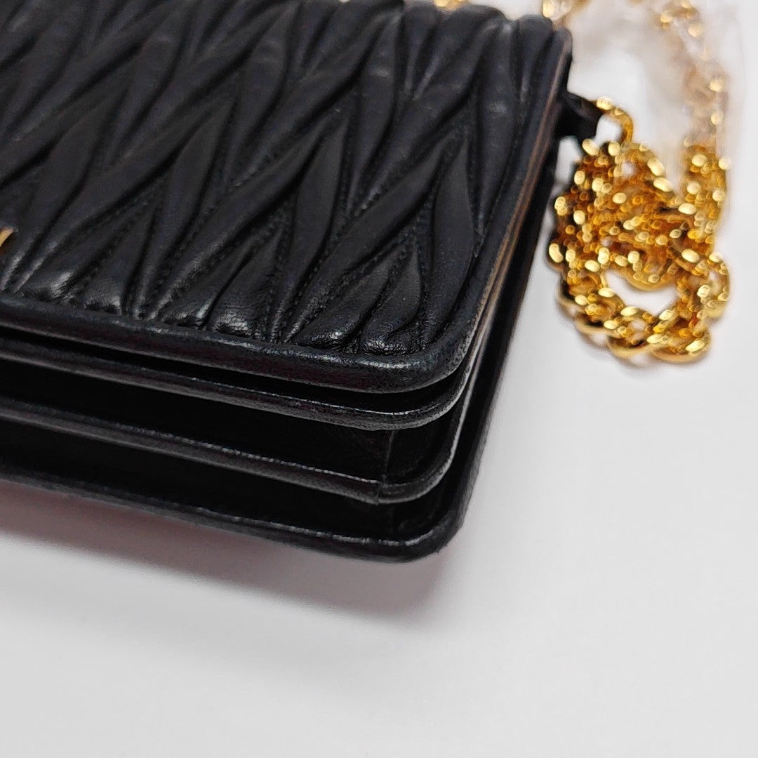 Matelassé Quilted Lambskin Black