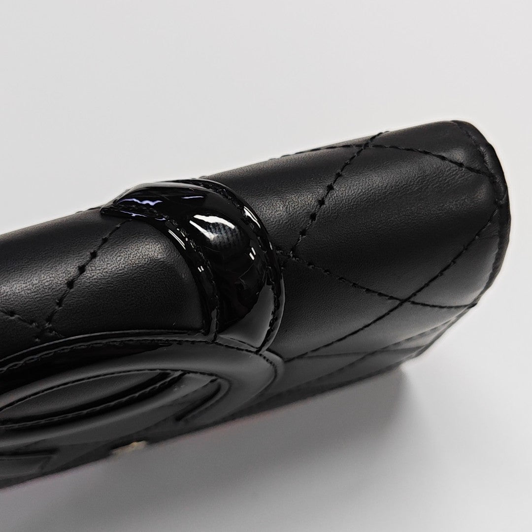 CAMBON Quilted Calfskin Black Wallet