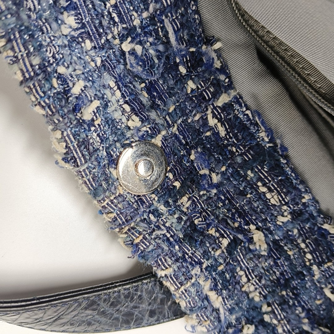 Quilted Calfskin Shoulder Bag Blue