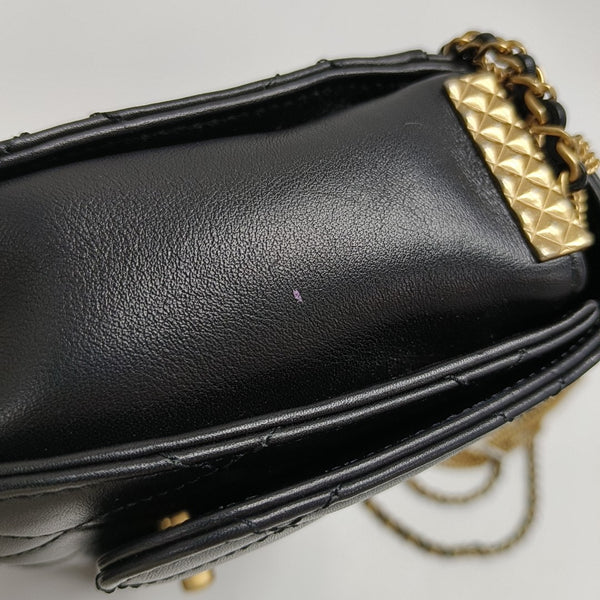 COCO HANDLE Mini Quilted Calfskin Black