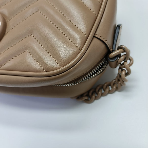 GG Marmont Small Quilted Calfskin Brown