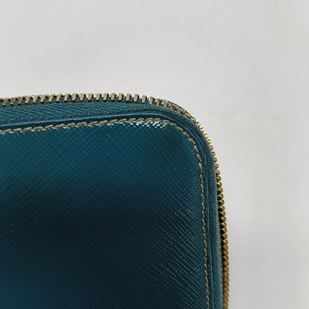 Zippy Wallet Saffiano Calfskin Blue Wallet