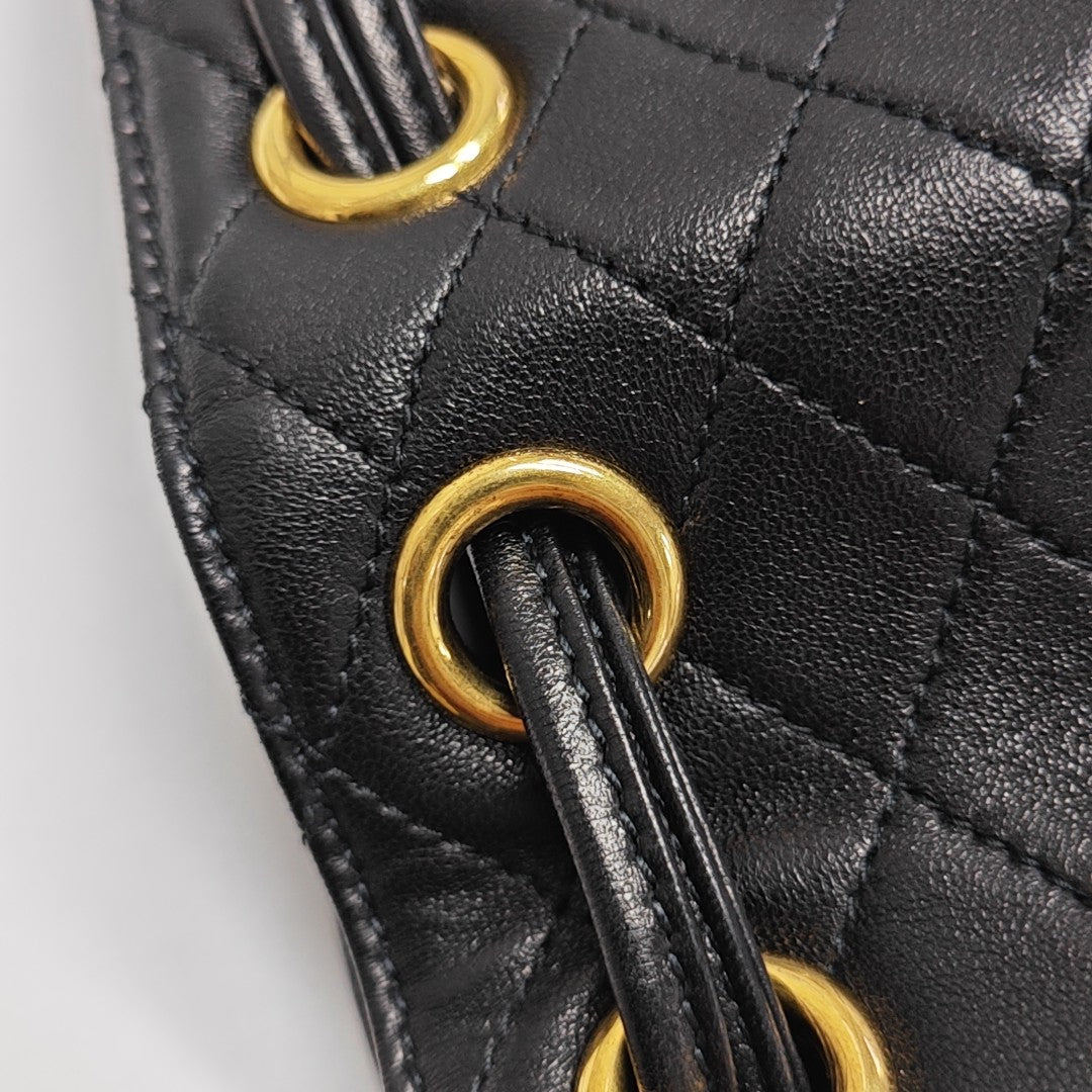 CASSANDRE Quilted Lambskin Black