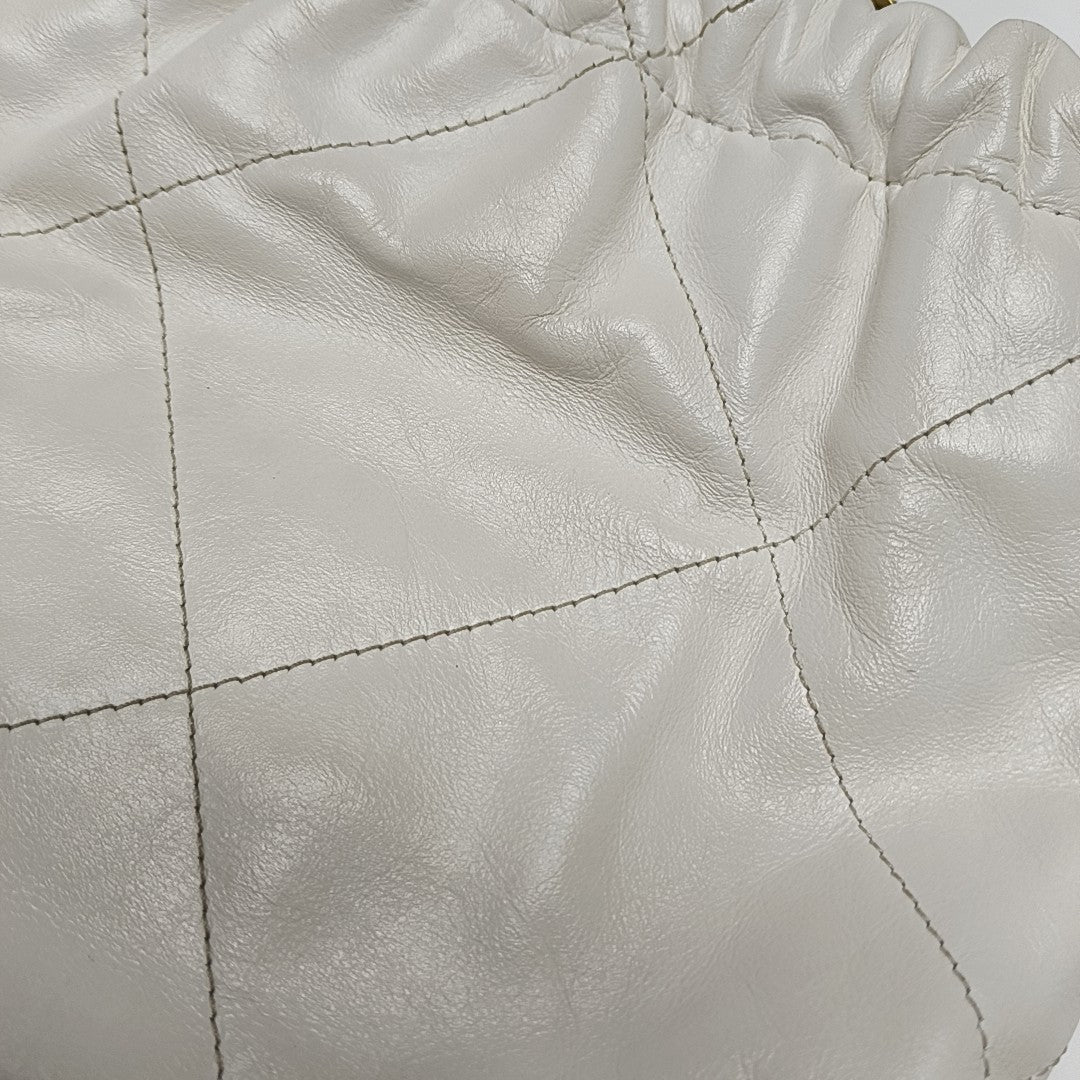 CHANEL 22 Mini Quilted Calfskin White