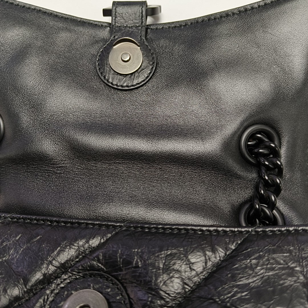 Crush Small Quilted Calfskin Black
