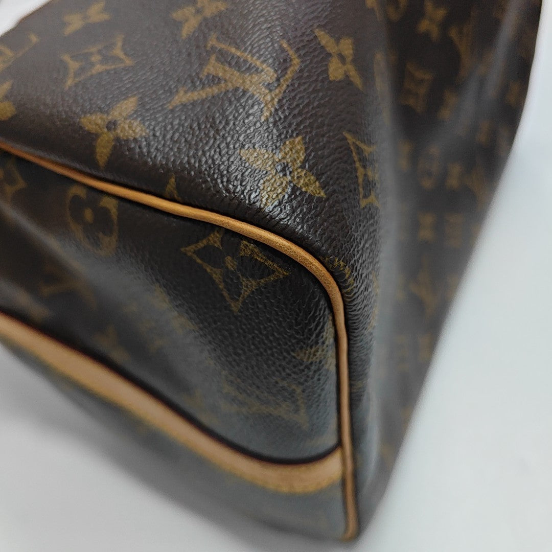 SPEEDY 30 Monogram Coated Canvas Brown