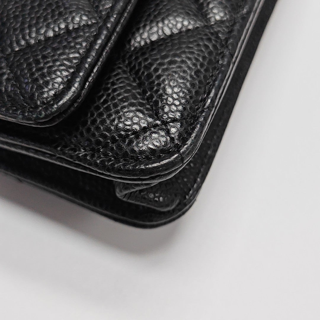 WOC Quilted Grained Calfskin Black