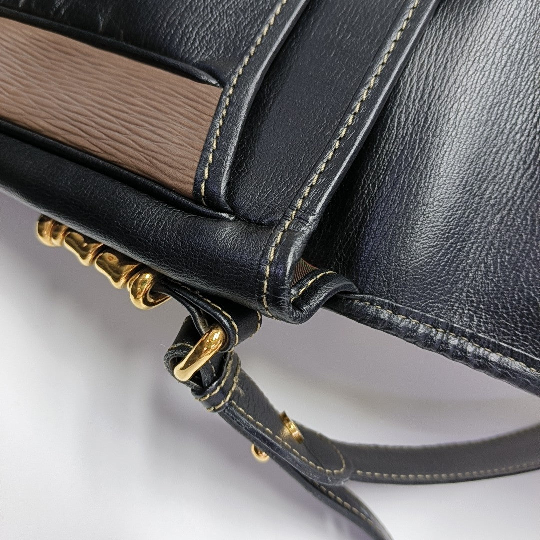 Calfskin Shoulder Bag Brown