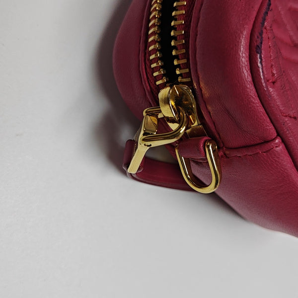 Quilted Lambskin Shoulder Bag Red