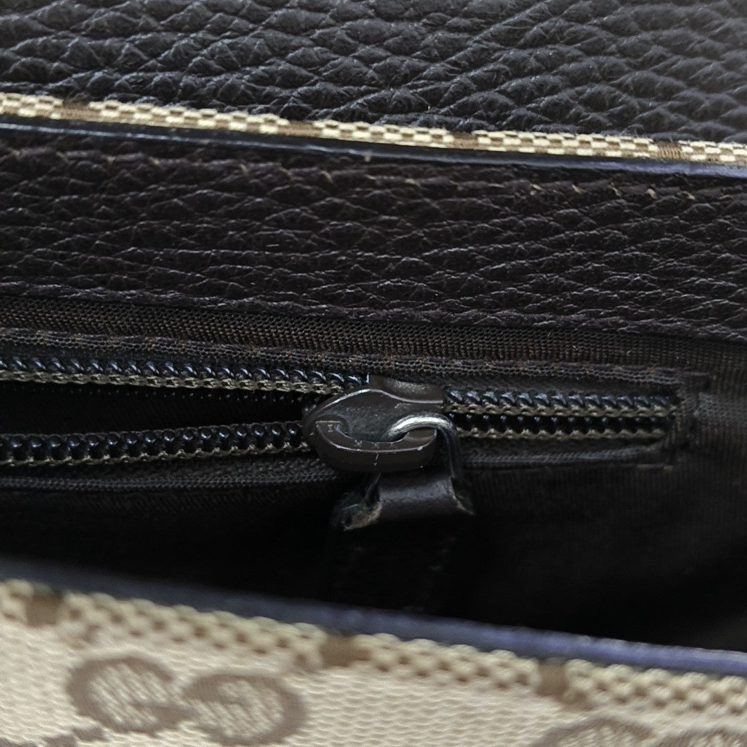 Monogram Canvas Shoulder Bag Brown